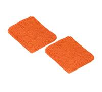 PATIKIL Deportes Muñequeras 8x8cm, 2 Paquete Algodón Rizo Tela Absorbente Sudor Banda para Tenis Baloncesto Entrenamiento Afuera Atlético Correr, Naranja