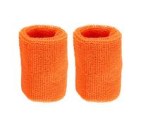 PATIKIL Deportes Pulseras 8x10cm 2 Paquete Atlético Algodón Toalla Tela Absorbente Absorbente Muñequera para Tenis Baloncesto Hacer Ejercicio Fuera Correr Naranja