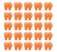 PATIKIL Desechables Industriales Nitrilo Guantes, 50uds Medio Mecánico Guante 8 mil Grueso con Diamante Textura Látex Libre Polvo Libre para Jardín Hogar, Naranja