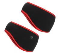 PATIKIL Diadema calentadora de orejas, calentador de orejas para invierno, elástica, para correr, al aire libre, esencial para trotar y caminar, Negro con rojo., 1 count (Pack of 1)