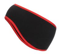 PATIKIL Diadema para calentar las orejas, de forro polar para invierno, elástica, para correr, correr, correr, esquí, color negro con rojo