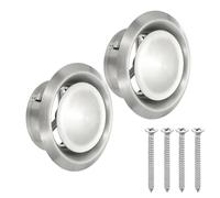 PATIKIL Difusor de Techo Redondo de 4 Pulgadas, 2 Piezas de Acero Inoxidable 304 Cubierta de Conducto de Ventilación de Aire Ajustable para Cocina Baño Garaje