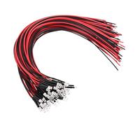 PATIKIL Diodo LED de 3mm, 50 Pcs Luces LED Mini con Cable Preinstalado 3-6V DC, Bombillas Emisoras de Luz para Indicadores RC DIY, Luz Blanca Cálida