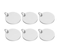 PATIKIL Disco de Acero de 16 mm, 6 Pcs de Etiquetas en Blanco de Acero Inoxidable, Placa Redonda de Metal para Estampado DIY para Hacer Joyas Grabadas con Laser, Tono Plateado