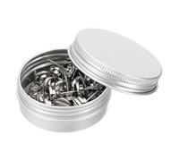 PATIKIL Empuje Alfileres 11 * 16mm, 30uds Redondo Cabeza Zinc Aleación Decorativa Chinchetas Corcho Tableros Mapas Imagen Colgante con Aluminio Caja para Hogar Oficina Aula, Plata