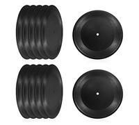 PATIKIL En Blanco Vinilo Disco, CD de 7 Pulgadas Falsos Vinilo Disco para Pared Estética Decoración, 24 Paquete Registros para Rollo Música Habitación Rock Fiesta Decoración, Negro