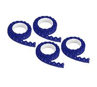 PATIKIL Encaje Cinta Autoadhesivo Encaje Cinta, 4 Rollos Algodón Enmascaramiento Pegatina para Detallar Acento Pared Decoración Arte, Azul