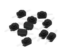 PATIKIL Enganche Pulsador Botón Interruptor, 10uds Recto Pies ON/OFF Autobloqueo DC 30V 1A Micro Control Interruptor para Linterna Luz Lámpara Pared Toma Bricolaje, Negro