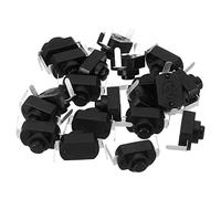 PATIKIL Enganche Pulsador Botón Interruptor, 20uds Doblados Pies ON/OFF Autobloqueo DC 30V 1A Micro Control Interruptor para Linterna Luz Lámpara Pared Toma Bricolaje, Negro