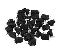 PATIKIL Enganche Pulsador Botón Interruptor, 30uds Doblados Pies ON/OFF Autobloqueo DC 30V 1A Micro Control Interruptor para Linterna Luz Lámpara Pared Toma Bricolaje, Negro