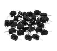 PATIKIL Enganche Pulsador Botón Interruptor, 30uds Recto Pies ON/OFF Autobloqueo DC 30V 1A Micro Control Interruptor para Linterna Luz Lámpara Pared Toma Bricolaje, Negro
