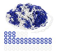 PATIKIL Enlaces de Cadena de Plástico, 140pcs de Cadenas de Seguridad, Cadenas de Plástico Azul/Blanco Grandes Cadenas de Plástico Largas para Barreras, Control de Multitudess