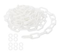 PATIKIL Enlaces de Cadena de Plástico, Cadenas de Seguridad de 10 Pies, Cadenas de Plástico Blancas para Barreras, Control de Multitudes, Filas de Espera, Estacionamiento Conciertos