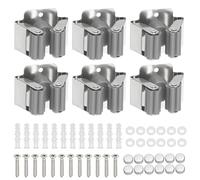 PATIKIL Escoba y Soporte para Fregona 6 Piezas Pared Montado Inoxidable Acero Fregonero Percha Pesado Jardín Herramienta Organizador Estante Colgantes Clips con Tornillos Gris