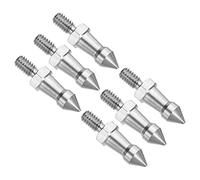 PATIKIL Estaca de trípode de rosca de 1/4 pulgadas, paquete de 6 tornillos de punta de acero inoxidable para monopié estilo 2, color plateado