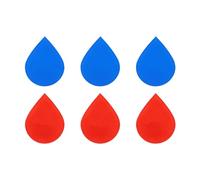 PATIKIL Etiqueta Autoadhesiva de Agua Caliente y Fría 3 Pares/6 Paquetes de Pegatinas Acrílicas en Forma de Gota para Grifos y Lavabos Rojo/Azul