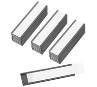 PATIKIL Etiquetas Magnéticas, 101.6 x 25.4 mm con Inserciones de Papel, 50 Pcs Soportes Magnéticos con Películas en Forma de C para Archivadores Metálicos, Estantes, Pizarras Blancas