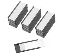 PATIKIL Etiquetas Magnéticas, 50.8 x 20 mm con Inserciones de Papel, 50 Pcs Soportes Magnéticos con Películas en Forma de C para Archivadores Metálicos, Estantes, Pizarras Blancas