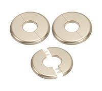PATIKIL Flangia A Parete 1.1"/28mm, 3Pcs ABS Round Autoadesivo Copripiastra Decoro Tubo Rubinetto, Oro