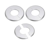 PATIKIL Flangia A Parete 1.73"/44mm, 3Pcs ABS Rotonda Autoadesiva Copertura Piastra Anello Per Decorazione Tubo Rubinetto, Argento