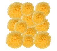 PATIKIL Flores de Papel Set, Amarillo Pompones de Seda Decoración de Fiesta Carnaval para Fiestas Boda Despedida de Soltera Cumpleaños Manualidad DIY, 20/25/30cm, 12pcs (Cada 4pcs)