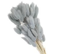 PATIKIL Flores Secas Bunny Tails 15.7pulg, 70pcs Cola de Conejo Natural Falsa Esponjosa Seca para Decoración Hogar Boho Jarrón Bodas, Azul Gris