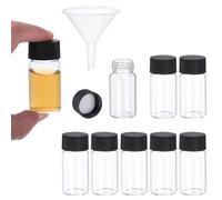 PATIKIL Frascos de Vidrio Transparente de 20 ml, Paquete de 8 Frascos de Muestra con Tapa de Rosca, Botella de Medios de Reactivo con Embudo, Frasco de Vidrio a Prueba de Fugas