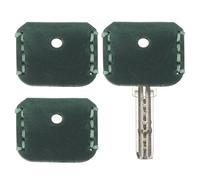 PATIKIL Funda De Cuero Para Llaves, 3 Piezas Fundas Mini Etiquetas Organizador Para Llaves De Casa Oficina Apartamento, Verde Oscuro