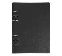 PATIKIL Funda de piel sintética A5, 6 anillos redondos, protector de cuaderno de hojas sueltas, suave, recargable, para planificador, diario de viaje, colección de tarjetas fotográficas, color negro