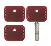 PATIKIL Fundas de Cuero para Llaves, Paquete de 3 Fundas Mini para Organizar Llaves de Casa Oficina Apartamento, Rojo Vino