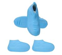 PATIKIL Fundas impermeables para zapatos, grandes, azules, 2 pares, fundas de silicona antideslizantes para zapatos de lluvia, resistentes al agua, para exteriores, apto para hombres/mujeres, ciclismo