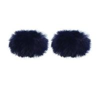 PATIKIL Furry - Parabrisas de micrófono de 5 mm x 55 mm, para micrófono de interior y exterior, color azul oscuro, paquete de 2
