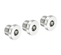 PATIKIL G3/8 Interna Hexagonal Cabeza Tubería Montaje Tapón, 3 Paquete Macho Rosca 45# Acero Zócalo Tapón con Sellado Anillo para Terminación Tubería Extremos