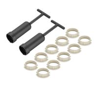 PATIKIL G9 Luz Casquillo Anillos Kit, Adaptador de Sujeción 10 Anillos de Plástico de Repuesto con Herramienta de Extracción para Anillo de Sujeción, 120mm Blanco
