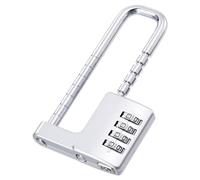 PATIKIL Gabinete Contraseña Candado 4 Dígitos Combinación Cerradura Ajustable Largo Grillete Cerradura Inoxidable Acero para Gimnasio Cercas Exterior Plateado