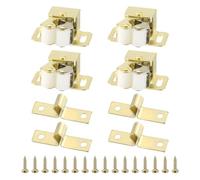 PATIKIL Gabinete Pestillo Doble Rodillo Enganche, 4 Juego Inoxidable Acero Gabinete Puerta Resorte Cuenta Herraje Cierres con Lanza Golpe para Alacena Guardarropas Armario, Oro