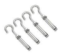 PATIKIL Gancho de Expansión M8 4 Piezas Acero Inoxidable 340 para Pared Hormigón Tornillo Ganchos de Copa Abierta para Colgar en Pared de Hormigón Ladrillo Piedra Techo Plateado