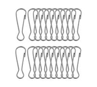 PATIKIL Ganchos Para Lanyard Clip Para Asta Bandera 20 Pcs 50x15.7x3.4mm Acero Inoxidable 304 Gancho Resorte Clip Metálico Para Llaveros Anillos Para Llave Tarjeta, Negro