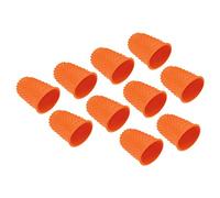 PATIKIL Goma Dedo Puntas, 10 Pieza Silicona Pulgar Dedo Punta Protector Cubiertas Protección Almohadillas Dedal Agarraderas para Oficina Cuenta Costura, Naranja XL Tamaño
