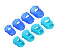 PATIKIL Goma Dedo Puntas, 16 Paquete Silicona Pulgar Dedo Punta Protector Cubiertas Almohadillas Dedal para Guitarra Tocar Oficina Cuenta Costura, Azul, Cielo Azul 4 Tamaño