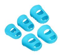 PATIKIL Goma Dedo Puntas, 20 Paquete Silicona Pulgar Dedo Punta Protector Cubiertas Almohadillas Dedal para Guitarra Tocar Oficina Cuenta Costura, Cielo Azul 5 Tamaño Varios