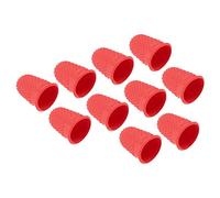 PATIKIL Goma Dedo Puntas, 20 Pieza Silicona Pulgar Dedo Punta Protector Cubiertas Protección Almohadillas Dedal Puños para Oficina Cuenta Costura, Rojo Tamaño XS