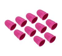 PATIKIL Goma Dedo Puntas, 20 Pieza Silicona Pulgar Dedo Punta Protector Cubiertas Protección Almohadillas Dedal Puños para Oficina Cuenta Costura, Rosa Rojo XL Tamaño