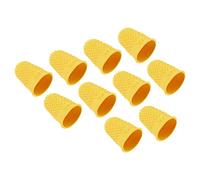 PATIKIL Goma Dedo Puntas, 20 Pieza Silicona Pulgar Dedo Punta Protector Cubiertas Protección Almohadillas Dedal Agarraderas para Oficina Cuenta Costura, Amarillo L Tamaño