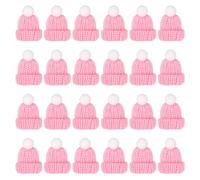 PATIKIL Gorros De Punto Mini Navideños 24Pcs Gorros Miniaturas Para Muñecas DIY Manualidades Decoración Para Accesorios De Cabello Artesanías Decoraciones Para Árbol De Navidad Rosa