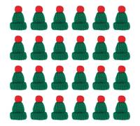 PATIKIL Gorros Mini Navideños De Punto 24Pcs Gorros En Miniatura Para Muñecas DIY Manualidades Decoración De Punto Para Accesorios De Cabello Artesanías Fiestas Verde Y Rojo