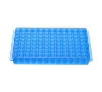 PATIKIL Gradilla Para Tubos De 96 Pocillos 1 Pcs Gradilla Para Viales Panel Doble Portatubos Para Microcentrífuga Tubos De 0.2/0.5/1.5/2ml Azul