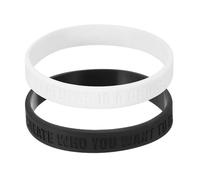 PATIKIL Greatness Is A Choice - 2 pulseras motivacionales, bandas personalizadas con texto, pulseras de goma personalizadas para ejercicios de fitness, entrenamientos, color negro y blanco