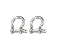 PATIKIL Grillete de Pasador de Tornillo 3.9mm 1/8" 220lb 2 Piezas Acero Inoxidable 316 Forjado Grillete de Arco Grado Marino para Cadenas Cuerda de Alambre Exterior Plata