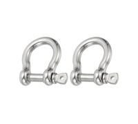 PATIKIL Grillete de Pasador de Tornillo 8mm 5/16" 880lb 2 Piezas Acero Inoxidable 304 Forjado Grillete de Arco Grado Marino para Cadenas Cuerda de Alambre Exterior Plata